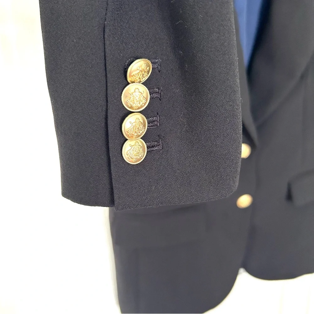 J. Crew Women's Black City Crepe Willa Blazer‎ in Size 2
